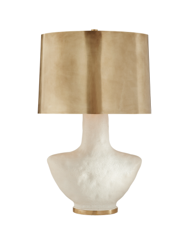 Lampe de Table Armato Petit modèle - Céramique Blanche et Laiton bruni destockage