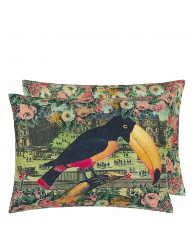 Coussin Toucan Floral Sepia Pour