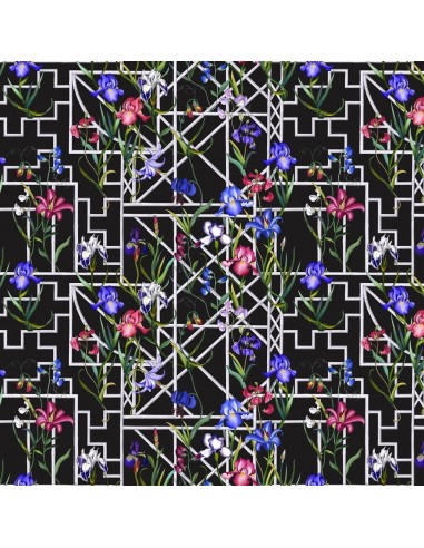 Tissu Fretwork Garden Jais pas cher