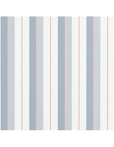 Papier Peint RL Aiden Stripe - Navy/red/white les ligaments