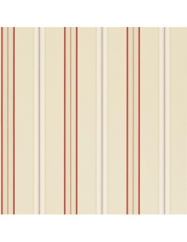 Papier Peint RL Dunston Stripe - Vermilion le des métaux précieux