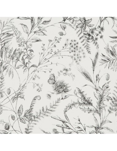 Papier Peint RL Fern Toile - Etched Black soldes