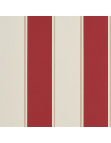 Papier Peint RL Mapleton Stripe - Vermilion Véritable concentré