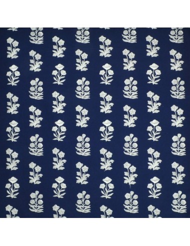 Tissu RL Blue Grotto Embroidery Royal Blue de l' environnement