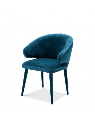 Chaise De Salle A Manger Cardinale Velours Roche Bleu Sarcelle s'inspire de l'anatomie humaine