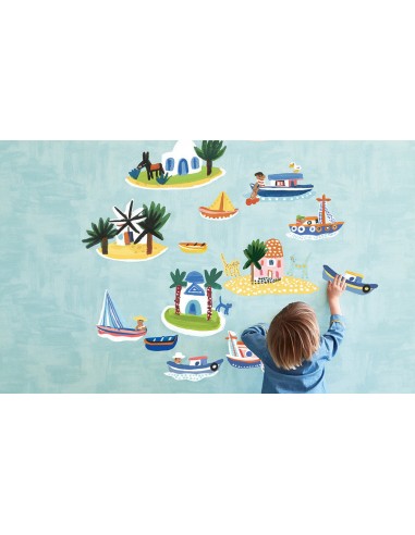 Stickers Muraux Enfant Island Hopping d'Europe débarque