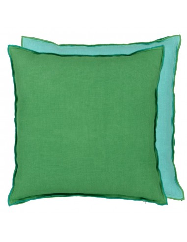 Coussin DG Brera Lino Emerald & Capri Linen français