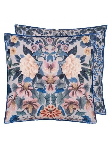 Coussin DG Ikebana Damask Slate Blue Amélioration de cerveau avec